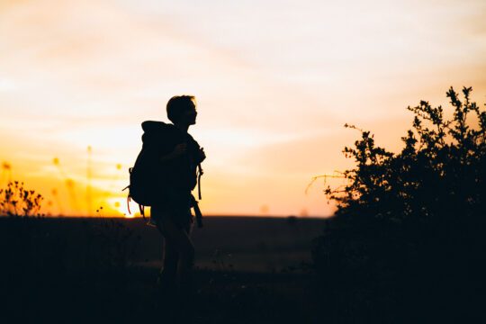 woman hiking in the mountains